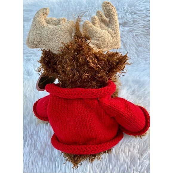 NWT Animal Adventure Soft Plush Moose In Christmas Snowflake Sweater - Picture 9 of 13